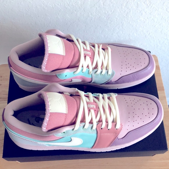 NIKE AIR JORDAN 1 LOW SE ‘EASTER PASTEL’ SNEAKERS - Picture 4 of 10